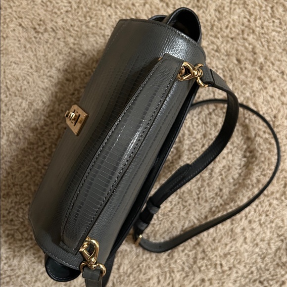 Henri Bendel Uptown Mini Satchel in grey lizard-embossed leather- Excellent! - Picture 4 of 12